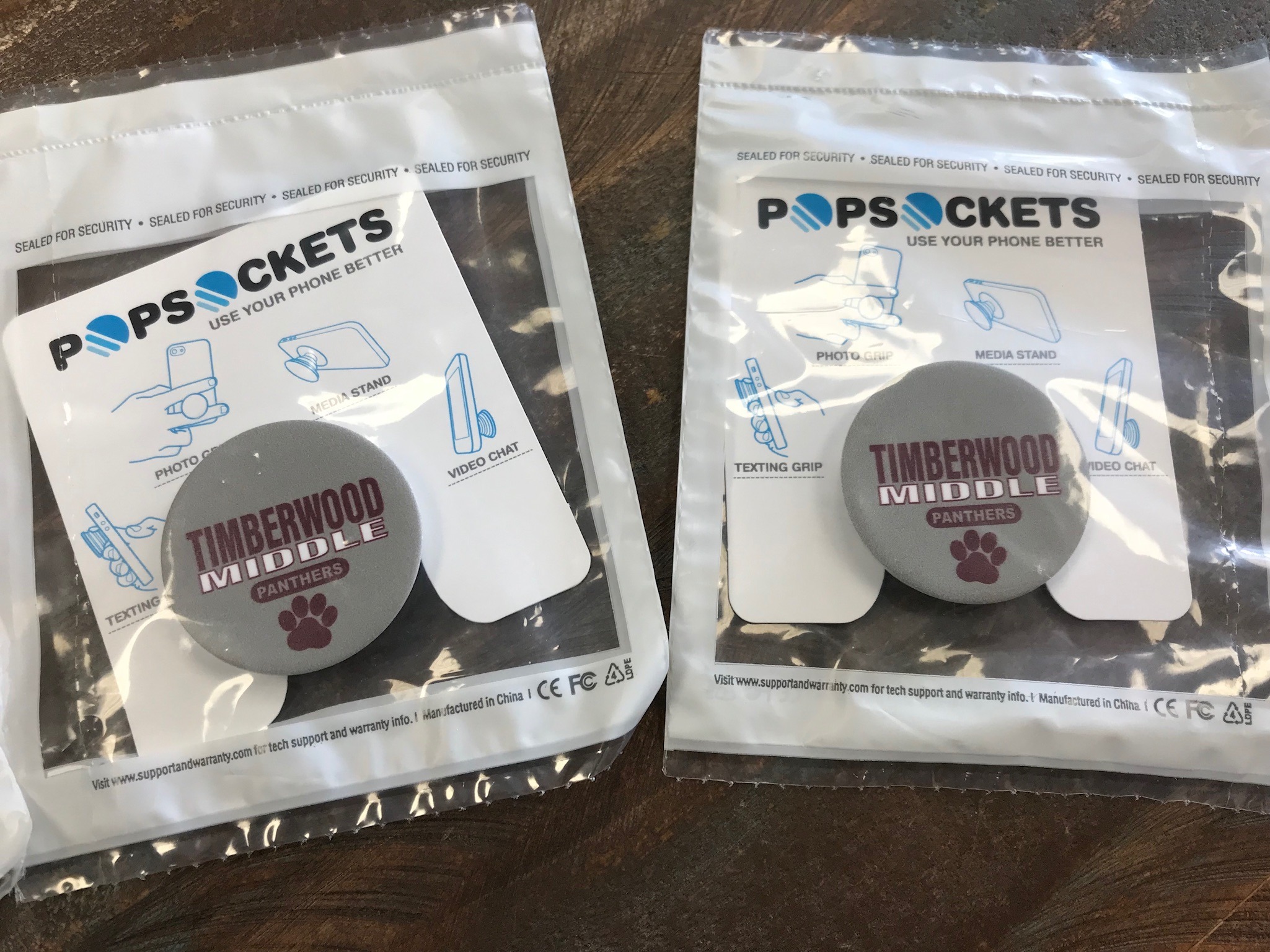 Popsockets with brand logos for marketing.